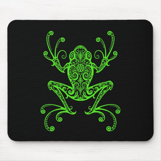 Stammes- Baum-Frosch (Grün u. Schwarzes) Mousepad (Vorne)