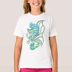 Stammes- blauer Drache T-Shirt