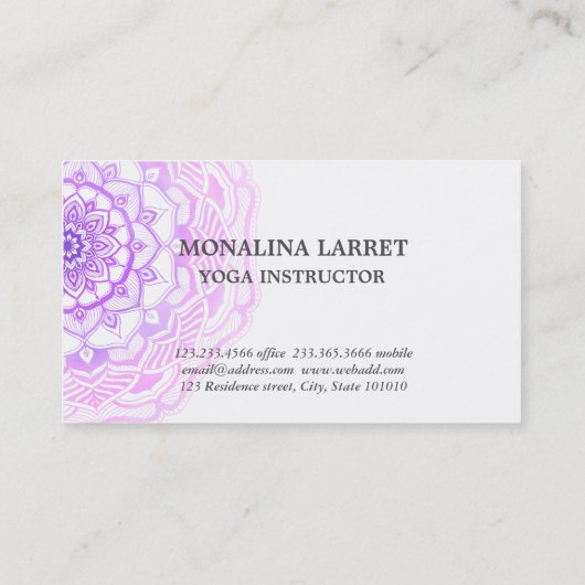 Stammes- Bohemisches lila Visitenkarte (Rückseite)