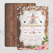 Stammes- Boho Baby besprühen einladen rosa Einladung (Vorne/Hinten)