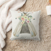 Stammes- Boho BlumenTeepee bleibe wildes Kissen (Decke)