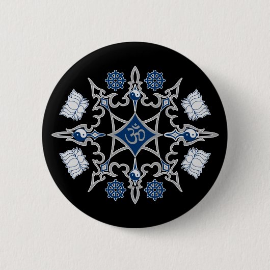 Stammes- buddhistische Symbole Button (Vorderseite)