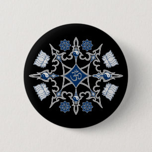 Stammes- buddhistische Symbole Button