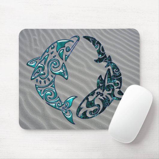 Stammes- Delphin-und Haifisch-Tätowierung Mousepad (Mit Mouse)