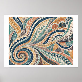 Stammes-Doodle-Kunst Poster