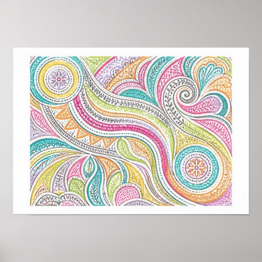 Stammes-Doodle-Kunst Poster (Vorne)