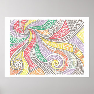 Stammes-Doodle-Kunst Poster