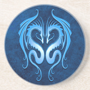 Stammes- Drachen, blau Getränkeuntersetzer