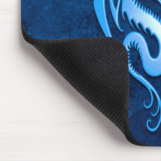 Stammes- Drachen, blau Mousepad (Ecke)