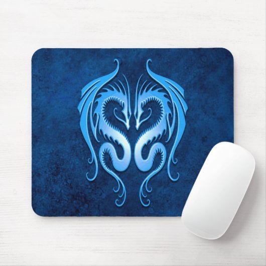 Stammes- Drachen, blau Mousepad (Mit Mouse)