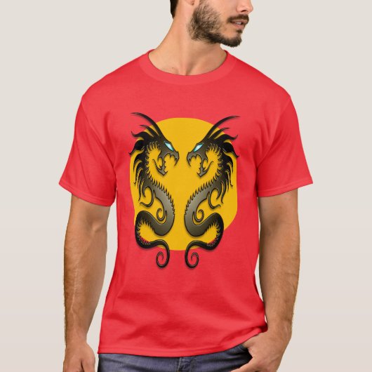 Stammes- Drachen (Gelb) T-Shirt (Vorderseite)