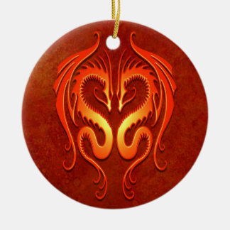 Stammes- Drachen, rot Keramik Ornament