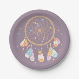 Stammes- Dreamcatcher Boho Baby lila Pappteller