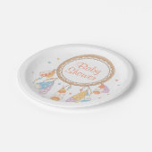 Stammes- Dreamcatcher Boho Babyparty Pappteller (Schrägansicht)