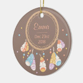 Stammes- Dreamcatcher Boho neues Baby-Andenken Keramikornament (Links)