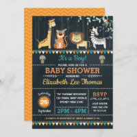 Stammes- Dschungel-Safari-TierBabyparty-Tafel