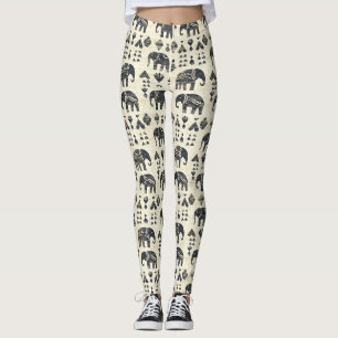 Stammes-Elefanten-Boho-Muster (1) Leggings