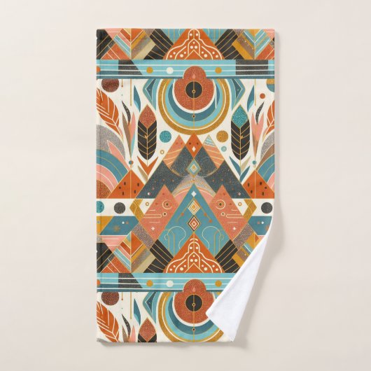 Stammes ethnisches afrikanisches Muster Erde Multi Badhandtuch Set (Handtuch)