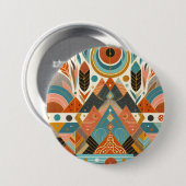 Stammes ethnisches afrikanisches Muster Erde Multi Button (Vorne & Hinten)