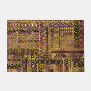 Stammes- ethnisches Boho Mustergold und -BRAUN Fußmatte