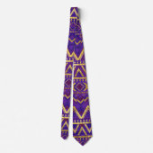 Stammes- ethnisches Boho Mustergold und -PURPUR Krawatte (Rückseite)