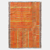 Stammes- ethnisches Mustergold auf Leuchtorange Decke (Vorderseite Vertikal)