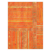 Stammes- ethnisches Mustergold auf Leuchtorange Tischdecke (Vorderseite)