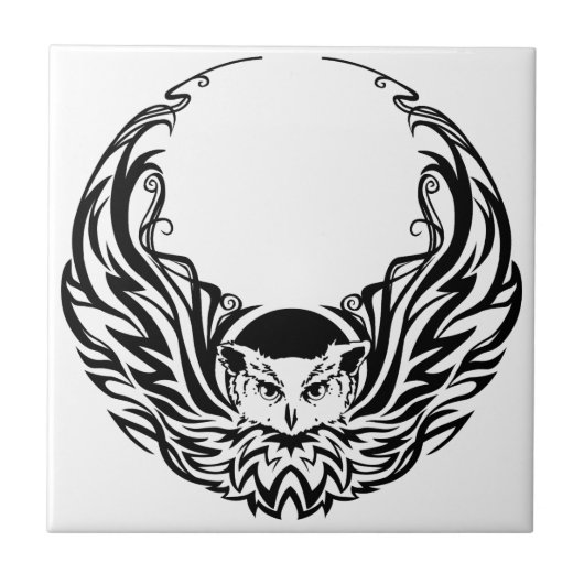 Stammes- Eule Fliese (Vorderseite)