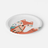 Stammes- Fox-Waldwaldgeburtstags-Babyparty Pappteller (Schrägansicht)