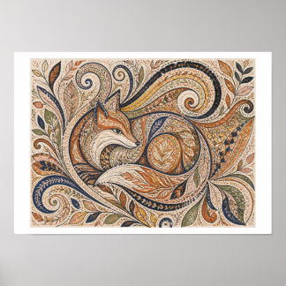Stammes-Fuchs-Kunst Poster