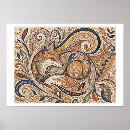 Stammes-Fuchs-Kunst Poster (Vorne)