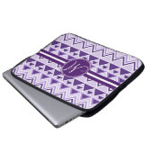 Stammes- Gebirgsdreiecke Monogramm-aztekische Laptopschutzhülle (Vorne Knopf)