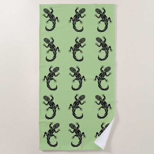 Stammes- Gecko Strandtuch (Vorderseite)