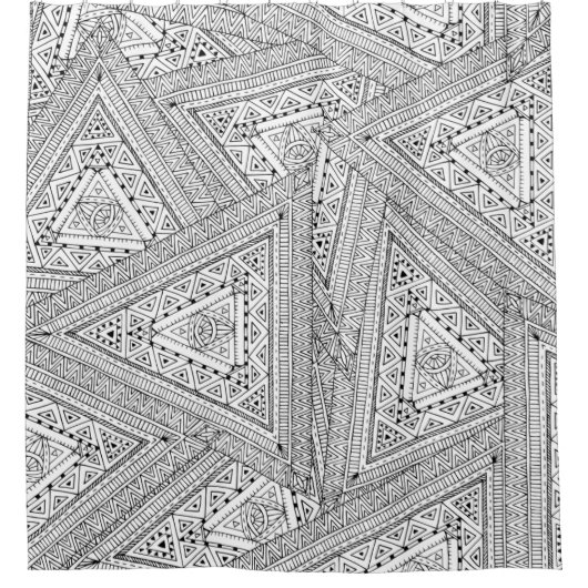 Stammes- Gekritzel 2 Duschvorhang (Vorderseite)