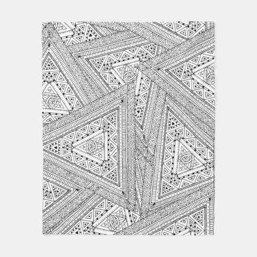 Stammes- Gekritzel 2 Fleecedecke (Vorderseite)