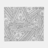 Stammes- Gekritzel 2 Fleecedecke (Vorderseite (Horizontal))