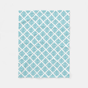 Stammes- geometrische blaue und weiße gemusterte fleecedecke