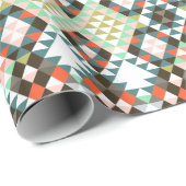 Stammes- geometrisches aztekisches Muster CBendel Geschenkpapier (Rolleneckpunkt)