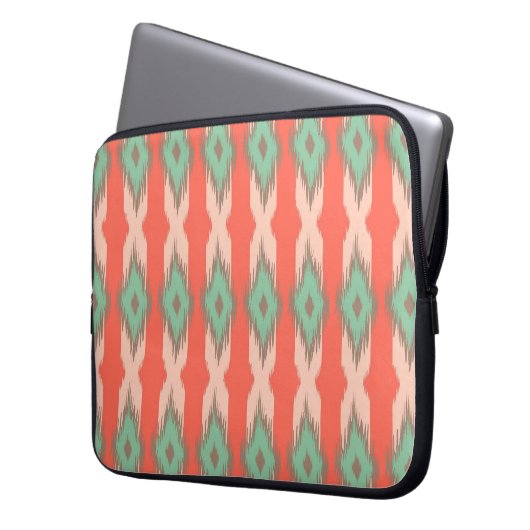 Stammes- geometrisches ikat girly abstraktes laptopschutzhülle (Vorderseite Links)