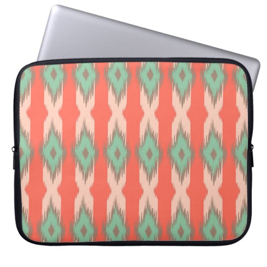 Stammes- geometrisches ikat girly abstraktes laptopschutzhülle (Vorderseite)
