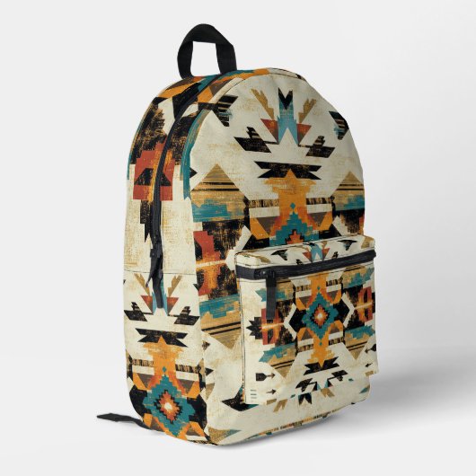 Stammes-Geometrisches Muster Rucksack (Rückseitige Ecke links)