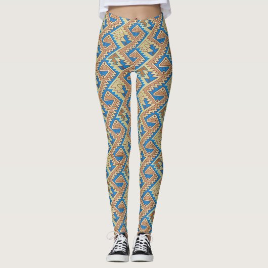 Stammes- geometrisches peruanisches hübsches leggings (Vorderseite)