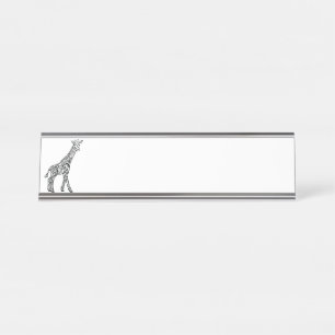 Stammes- Giraffe Schreibtischnamensplakette