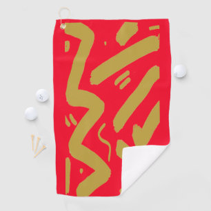 Stammes Gold und Rot Golfhandtuch