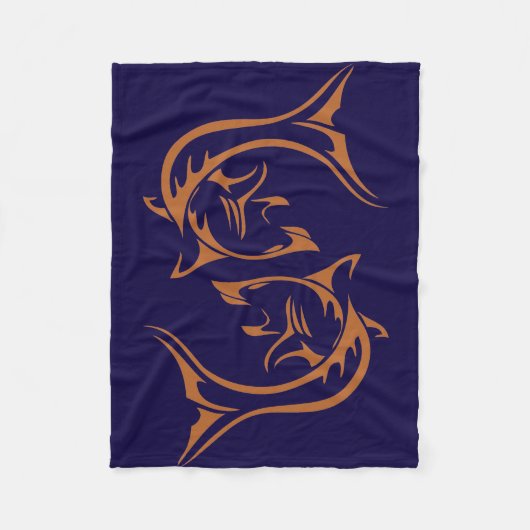 Stammes- Haifisch Fleecedecke (Vorderseite)