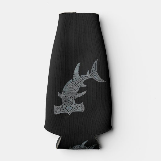 Stammes Hammerhead auf Schwarze Flasche Cooler Flaschenkühler (Vorderseite)