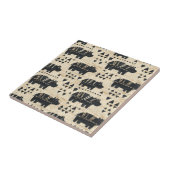 Stammes-Hippopotam-Safari-Muster Fliese (Seite)
