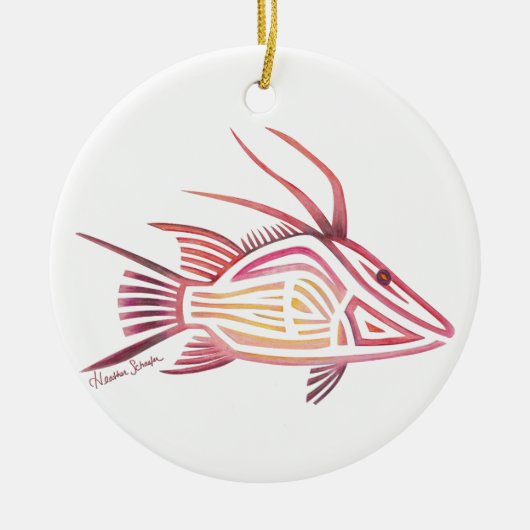 Stammes- Hogfish Keramik Ornament (Vorne)