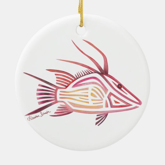 Stammes- Hogfish Keramik Ornament (Hinten)