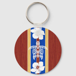 Stammes- Honu Fake-Holz-Surfbrett Schlüsselanhänger